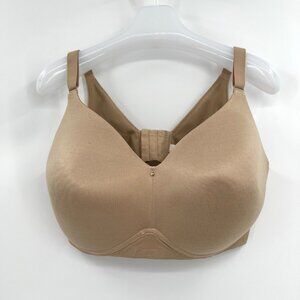 Cacique Lightly‎ Lined No-Wire Beige 'Nude" Bra Full Coverage Size 38G